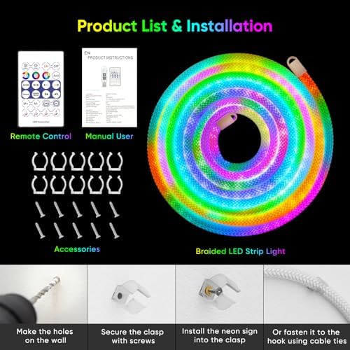 iNextStation 9.84FT LED Strip Lights, 360° Glow Smart IC 5V USB LED Lights
