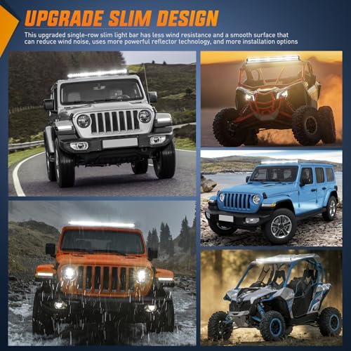 Nilight Slim LED Light Bar 50 Inch 130LED Single Row Spot Flood Combo Fog Lights Driving Work Roof Bumper Lamp Offroad Lighting for 4x4 Trucks SUV ATV UTV