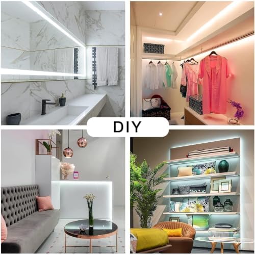DAYBETTER 25 ft Smart WiFi White LED Lights, Dimmable White LED Strip Light Compatible with Alexa and Google Assistant, 6500K, 720 LEDs Tape Lights for Bedroom, Kitchen, Mirror, Home Decoration