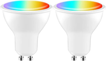 TUYA GU10 LED Bulb 8W RGB Smart Light Blubs Dimmable WiFi Control AC 85-265V Compatible with Alexa Google Home Voice,2pcs