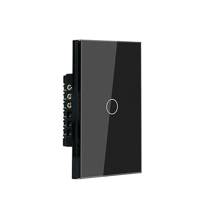 WiFi Smart Light Switch 4.65 X 2.83 X 1.34 Inches,1-Button,2.4GHz Wi-Fi Touch Switch,Neutral Wire Required,Work with Smart Life/Tuya App and Alexa,Black