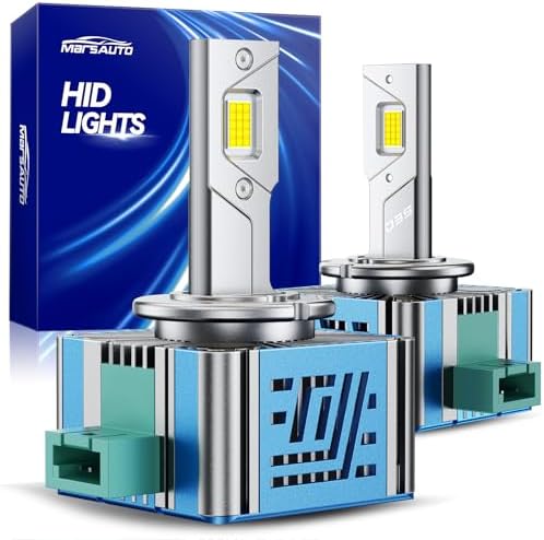 Marsauto D3S D3R HID Bulbs, 800% Brightness, 6000K White for 66340 42403 42302 (42403C1) HID Xenon Bulb, Plug and Play, Pack of 2