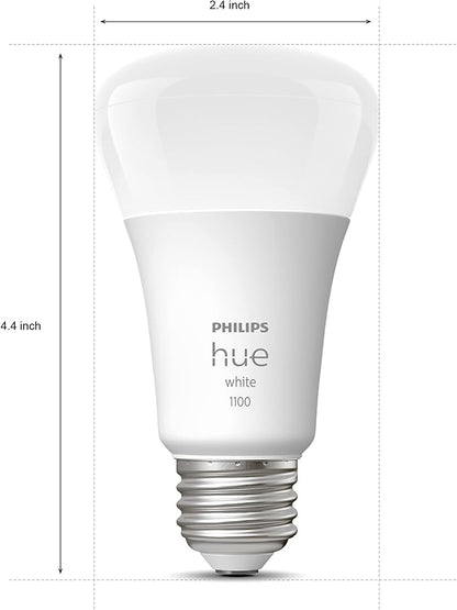 Philips Hue White A19 LED Smart Bulb (4 Bulbs) 40W White LED Smart Candle (2 Bulbs)