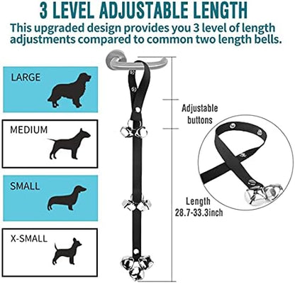 BLUETREE Dog Doorbells Premium Quality Training Potty Great Dog Bells Adjustable Door Bell Dog Bells for Potty Training Your Puppy The Easy Way - 7 Extra Large Loud 1.4 DoorBells