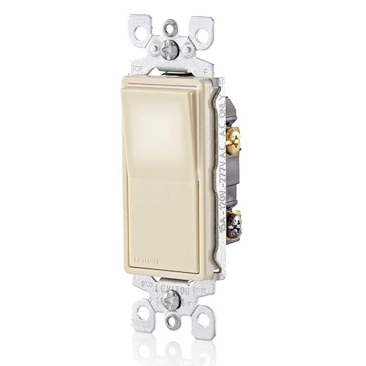 Leviton 15 Amp Decora LED Illuminated Light Wall Switch, 3-Way, L5613-2T, Light Almond