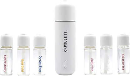 Car Perfume Diffuser, (UPGADED) Air freshener, Waterless Diffuser, Smart Ultrasonic Air Freshener with 6 Premium Fragrances, Automatic (On/Off), Car Gift for Men and Women (Black)