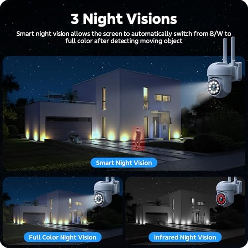 CAMCAMP WiFi Camera Outdoor Wireless for Home Security Auto Person Tracking