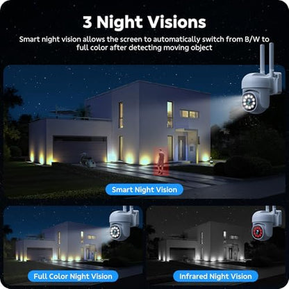 CAMCAMP WiFi Camera Outdoor Wireless for Home Security Auto Person Tracking