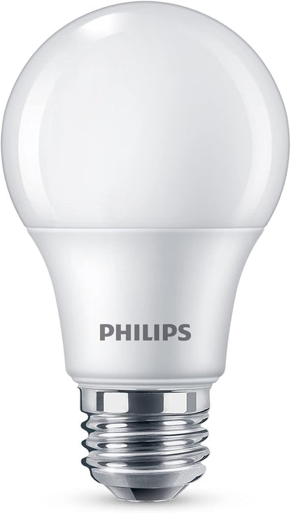 Philips LED Basic Frosted Non-Dimmable A19 Light Bulb - EyeComfort Technology - 1500 Lumen - Daylight (5000K) - 13.5W=100W - E26 Base - Indoor - 4-Pack