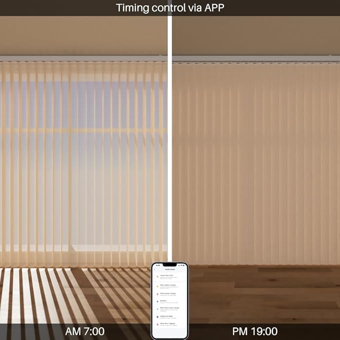 Motorized Sheer Vertical Blinds for Sliding Glass Door - Works With Alex Google Home, Light Filtering Smart Remote Control Customize (Coffee)