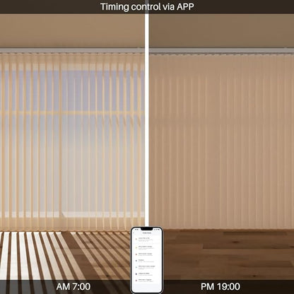 Motorized Sheer Vertical Blinds for Sliding Glass Door - Works With Alex Google Home, Light Filtering Smart Remote Control Customize (Coffee)
