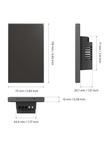 MOES Full Touch Smart Switch, ZigBee SF(Star Feather 2026 Version) Wall Light Switch, Neutral Wire Required, Anti-Glare Panel,Work with Smart Life/Tuya App, Alexa and Google Home 1 Gang Grey