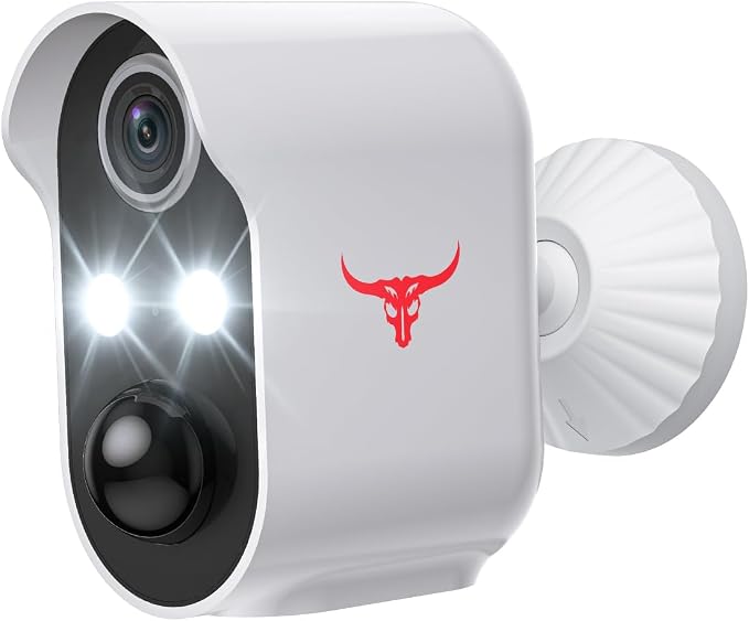 1080P Wireless Security Camera Outdoor, Battery Powered, AI Human Detection, Color Night Vision, 2-Way Audio, IP65 Waterproof, 2.4G Wi-Fi, Cloud Storage (2-spotlights)