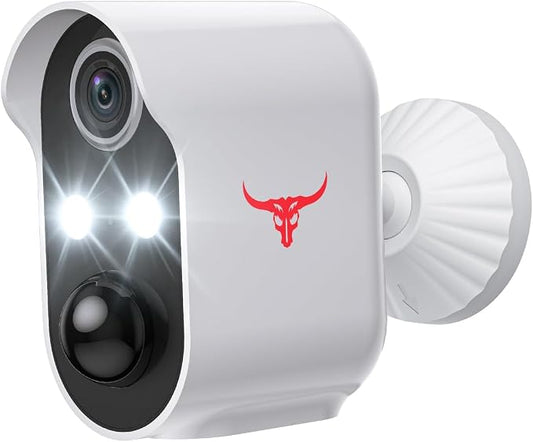 1080P Wireless Security Camera Outdoor, Battery Powered, AI Human Detection, Color Night Vision, 2-Way Audio, IP65 Waterproof, 2.4G Wi-Fi, Cloud Storage (2-spotlights)