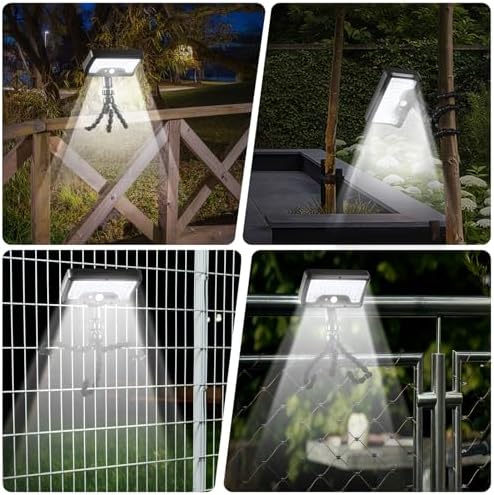 Solar Motion Lights Outdoor with Flexible Octopus Tripod (2 Pack, 6000K)