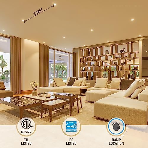 TORCHSTAR 12-Pack 4 Inch Ultra-Thin LED Recessed Light, 10W, 2700K