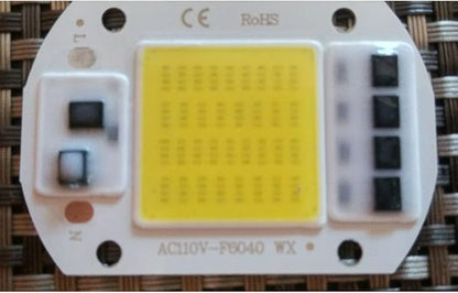 SaiDian 2Pcs LED Chip Light COB Chip 50W AC 110V Driverless High Power Positive White Light Engine Integrated Smart IC Driver