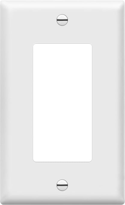 ENERLITES Decorator Light Switch or Receptacle Outlet Wall Plate, Gloss Finish, Size 1-Gang 4.50" x 2.76", Unbreakable Polycarbonate Thermoplastic, UL Listed, 8831-W, White