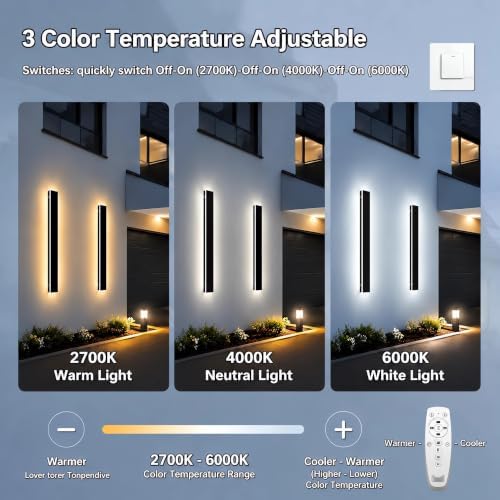 4.33In Wide Modern Outdoor Wall Light for Garage,Dimmable LED Sconce