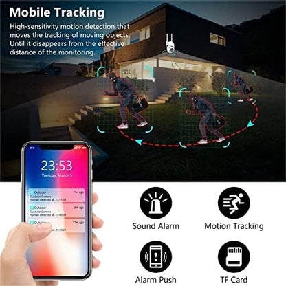 Outdoor Security Cameras, 2.4GHz & 5G WiFi Cameras for Home Security, 1080P Dome Surveillance Cameras 360° View, Waterproof Security Camera with Motion Detection, 2-Way Audio (2PCS)