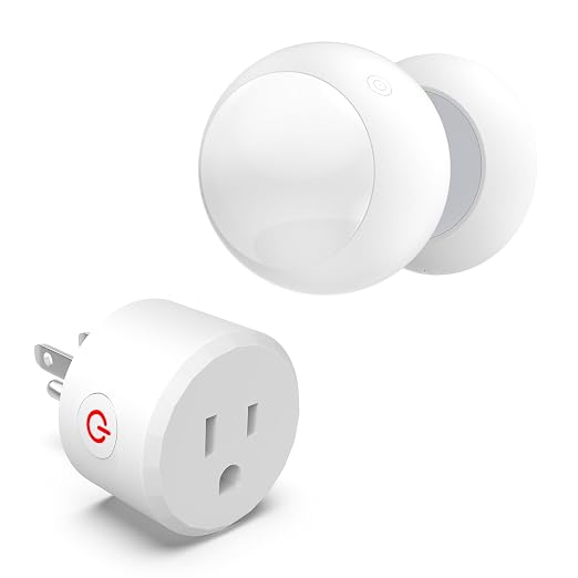 Wireless Motion Sensor Light Switch with Built-in Timer Settings, PIR Motion Sensor Plug Outlet with 3 Adjustable Ranges, Auto On/Off, Ideal for Garage & Storage Room, Compatible with All Light Bulbs