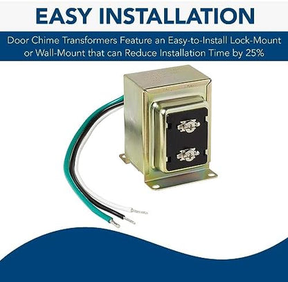 Broan-NuTone C907 Doorbell Transformer Compatible with Smart Video Doorbells, Easy Installation Lock or Wall Mount Door Chime, 16V, 30VA
