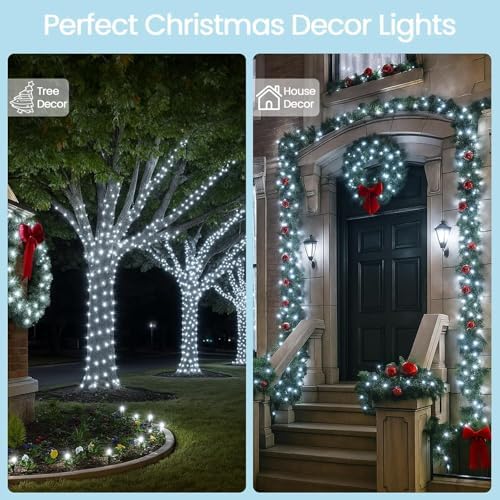 200 LED Connectable String Lights, 66FT Christmas Lights Outdoor Indoor