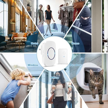 FullHouse Door Chime When Door Opens, Wireless Door Sensor Entry Alarm
