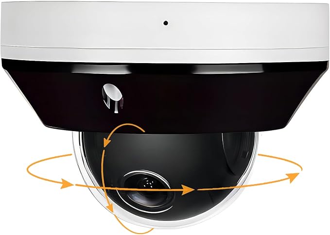 Real HD 6MP Mini PTZ Dome PoE IP Camera Outdoor with Pan Tilt, 3X Zoom, 2.8-8mm Motorized Varifocal Lens, H.265, IP66, NVR or Windows PC Required, NDAA Compliant