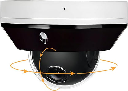 Real HD 6MP Mini PTZ Dome PoE IP Camera Outdoor with Pan Tilt, 3X Zoom, 2.8-8mm Motorized Varifocal Lens, H.265, IP66, NVR or Windows PC Required, NDAA Compliant