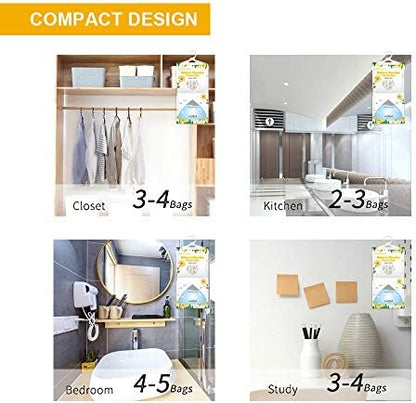 CANAGER Hanging Moisture Absorber, Fresh Scent and Lavender Vanilla Moistureproof Hanging Bag，Dehumidifier Bag (8 packs) Hanging Closet Dehumidifier Bags, Moisture Absorb 12.5 oz