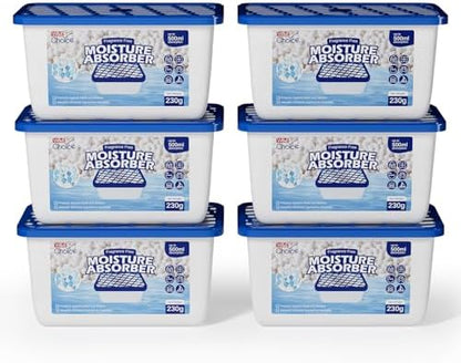 W&E Choice Moisture Absorbers, Portable Humidity Absorber Boxes for Your Bathroom, Closet & Car, Dehumidifier with Fragrance Free, 6 Pack