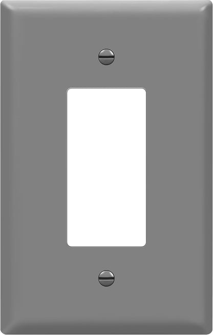 ENERLITES Decorator Light Switch or Receptacle Outlet Wall Plate, Gloss Finish, Oversized 1-Gang 5.5" x 3.5", Unbreakable Polycarbonate Thermoplastic, UL Listed, 8831O-GY, Gray