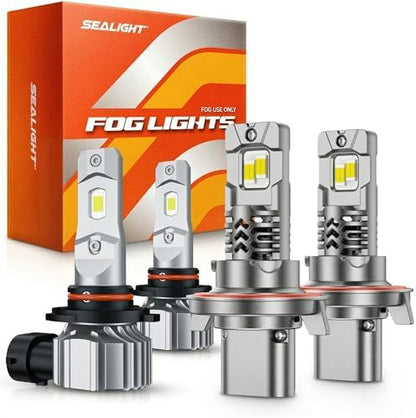 SEALIGHT H13/9008 + H10/9140 LED Bulbs Combo for Ford F-150 (2004-2014), 68000 Lumens Super Bright, Direct Halogen Replacement