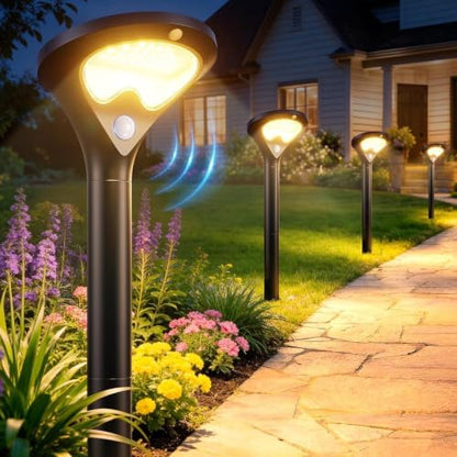 ELECLINK 400LM Solar Pathway Lights Outdoor with Motion Sensor, 2 Pack