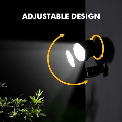 LUTEC Shrimp P6221B-PIR24 2000 Lumen 18 Watt 26 LED Motion Activated Integrated Dual-Head Floodlight Outdoor, IP54 Waterproof Exterior Security Wall Light for Patio, Garden, Yard-Black, 2 Pack