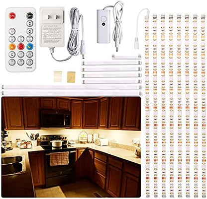WOBANE 8PCS 20inch Under Cabinet Lighting with Remote,Warm White LED Light
