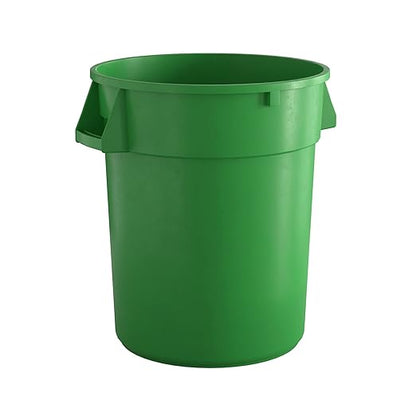 32 Gallon Green Round Commercial Trash Can, Heavy-Duty Food Grade NSF Certified, Perfect for Restaurant, Office, School, Garage, Backyard, Workshop, Warehouse