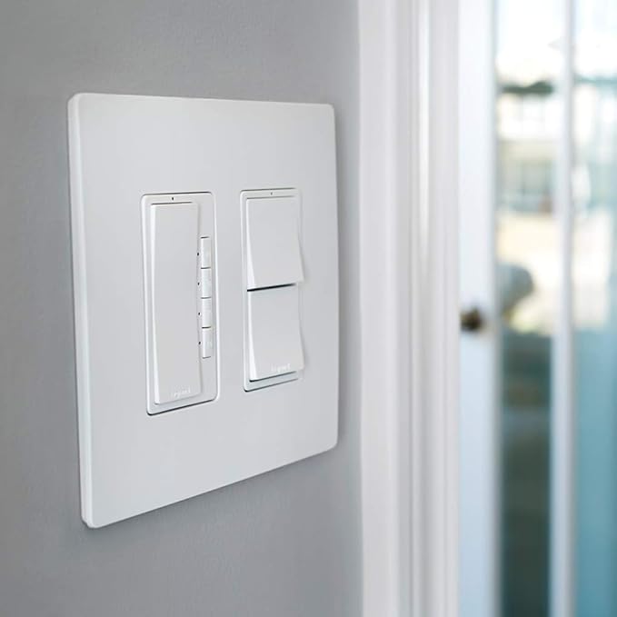 Legrand Radiant Digital Countdown Timer Rocker Light Switch, For Home Lighting Control, with Locator & Time Indicator, 60/40/20/10 Minute Settings, RT2WCCV4, White, 1 Count