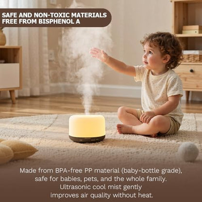Essential Oil Diffuser, Ultrasonic Humidifier with LED Light
