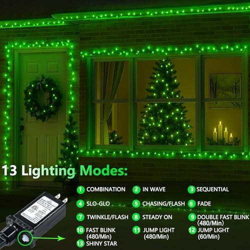 200 LED Connectable String Lights, 66FT Christmas Lights Outdoor Indoor
