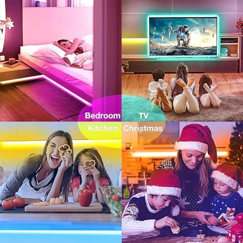 hyrion Alexa LED Strip Lights for Bedroom 200ft, Smart Wireless RGB