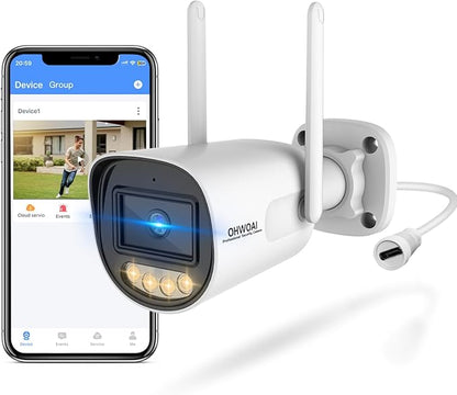 OHWOAI 《Dual Band WiFi & IP65 Waterproof》Wireless Outdoor Security Camera, Home WiFi Video Surveillance Cameras