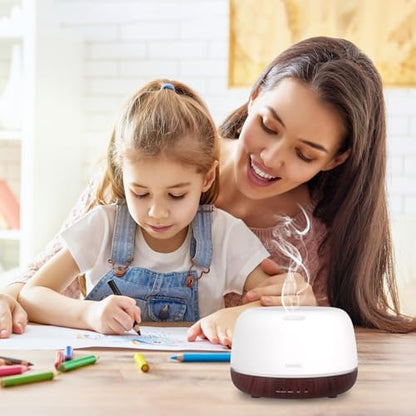SEEDSEEL 300ML Essential Oil Diffuser,Aromatherapy Diffuser with Remote Control, 7-Color LED Light and 4 Timers,Quiet Auto-Off for Bedroom, Home,Office