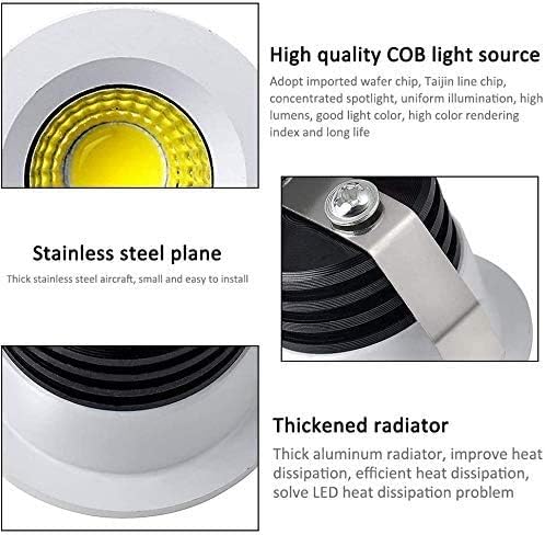5Pack 1 inch Recessed LED Lights, 3W Mini Recessed LED Lights AC110V