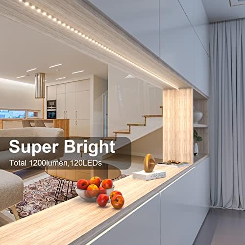 WOBANE LED Cabinet Lights,4 PCS 20inch LED Strip Lights Kit,Natural White