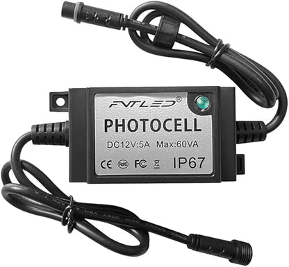 FVTLED LED Photocell DC/AC 12V PC Waterproof IP68 Max.load Power 60W Only for FVTLED Outdoor Light Switch Used