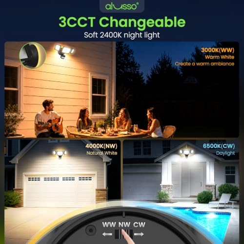 ALUSSO Motion Sensor Outdoor Lights , 40W 4500LM Flood Lights Outdoor 120V