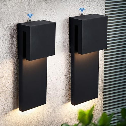 Tarentlight Dusk to Dawn Outdoor Wall Lights 2 Packs,Modern Minimalist Outdoor Fixture Wall Mount,Anti-Rust Sturdy & Sleek Outside Lights for House Porch Garage Patio,3000K 17W Integrated LED