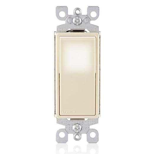 Leviton 15 Amp Decora LED Illuminated Light Wall Switch, 3-Way, L5613-2T, Light Almond
